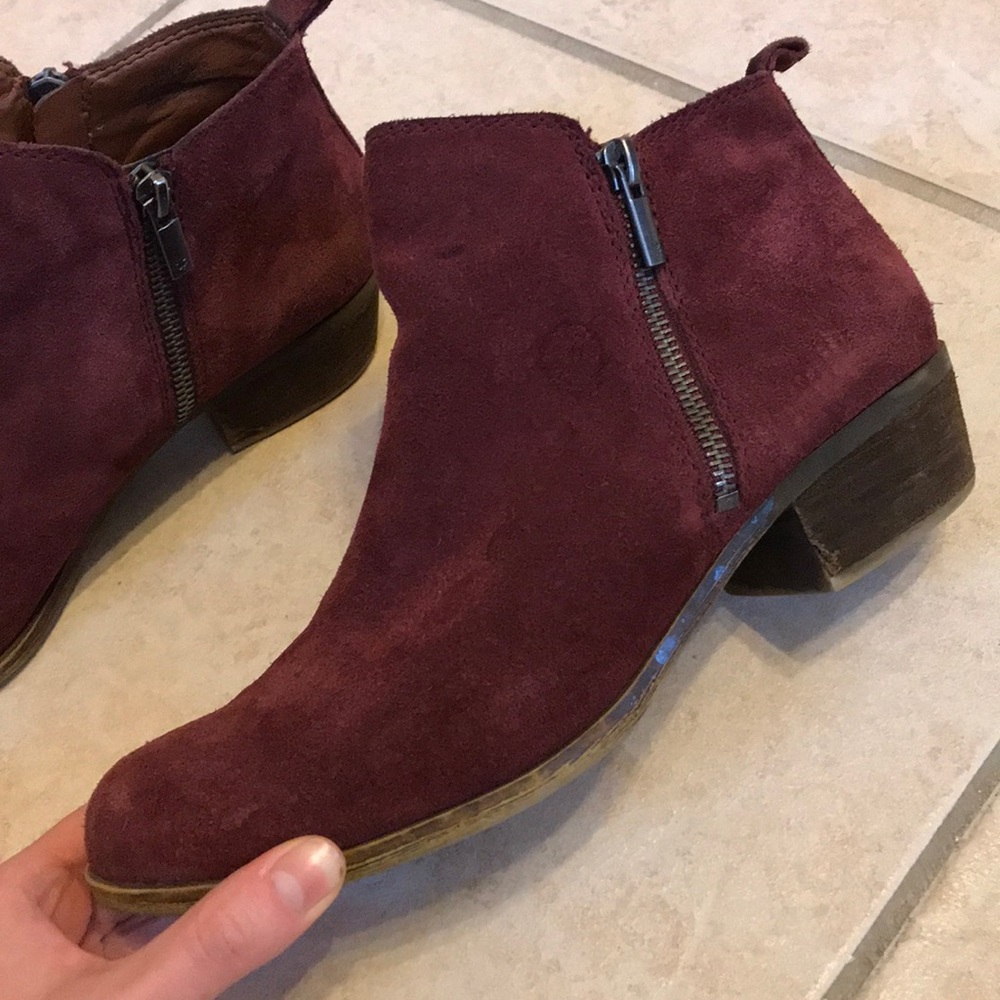 Lucky brand burgundy suede boots